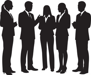 Business People Group Silhouette Team Discussion