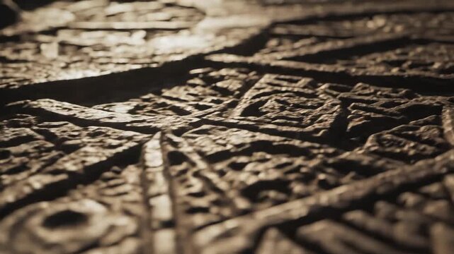 Closeup of textured stone surface with shadows