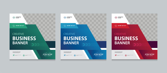 Set of creative web banner design template. Suitable for social media post, instagram story post and web marketing ads. vector illustration for editable with Space to add pictures.