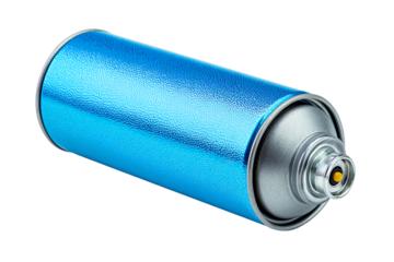 Blue Spray Paint Can on White Background