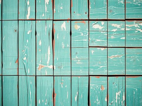 Distressed, peeling paint on a weathered wooden wall, rustic farmhouse charm,  rustic, wood - Powered by Adobe