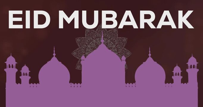 Eid Mubarak Mosque Minar Growing Up Mandana Art Pattern Spinning Greatest Muslim Festival Celebration and Eid Greetings