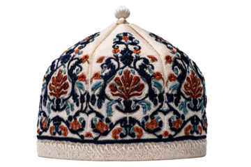 Embroidered Traditional Hat with Floral Design