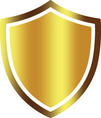 Golden shield icon for protection and security