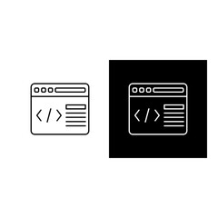 Web Coding  icon black and white outline.