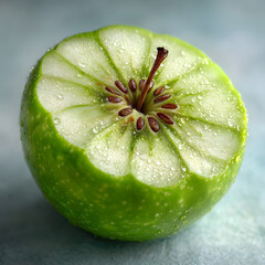 Green Apple Slice Side View