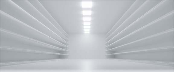 Abstract Futuristic empty floor and room Sci-Fi Corridor With light for showcase,room,interior,display products.Modern Future cement floor and wall background technology interior concept.3d render