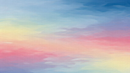 Abstract colorful rainbow sky background with soft clouds at sunrise and sunset