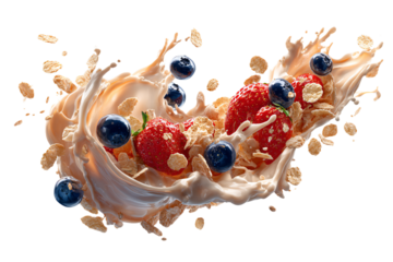 Splash of Milk with Berries and Cereal