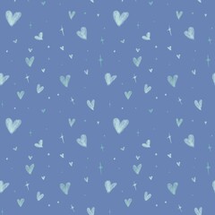Seamless patterns blue heart 