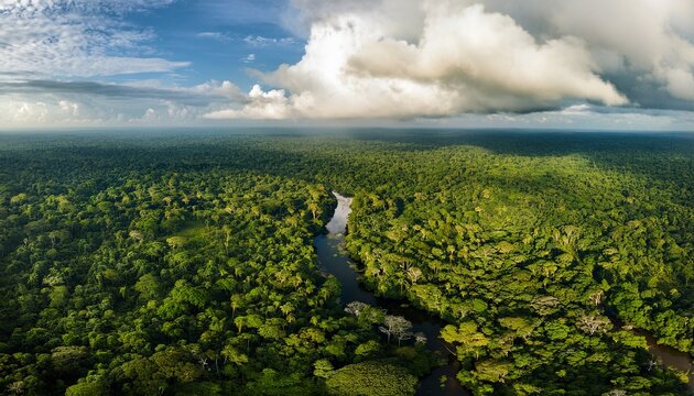 aerial view of amazon forest
