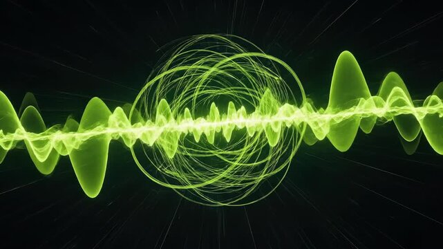 Abstract Green Sound Wave Equalizer Display