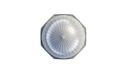 Octagonal Metallic Shape with Radial Lines