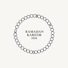 Celebrating Ramadan Kareem with an elegant circular design featuring interconnected circles and a simple typography
