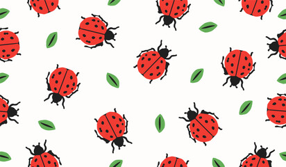 Ladybug pattern background vector design