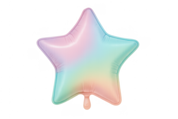 Pastel rainbow star foil balloon celebrating party
