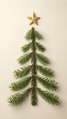 "White paper cutout Christmas tree with fir tree on white background. Christmas greeting card design. 3D Rendering, 3D Illustration	
"
