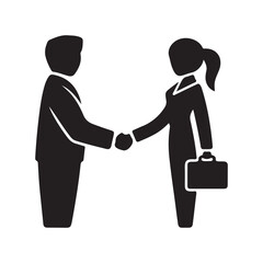 Business People Silhouette Icon Set Isolated on White