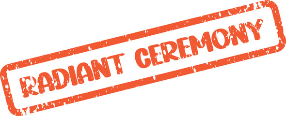 Textured orange Radiant Ceremony text label for weddings and important formal events