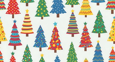 Festive Christmas Tree Pattern - A Colorful Holiday Background.