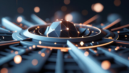 Futuristic technology concept with glowing connections and network