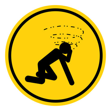Man Dizzy Suffocation Hazard Symbol Sign, Vector Illustration, Isolate On White Background Label. EPS10