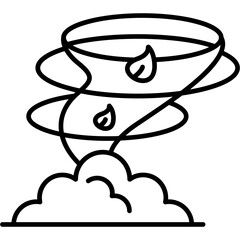 Dust Storm Outline Icon
