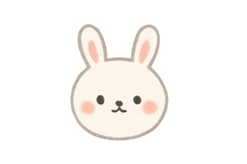Obraz premium Cute white bunny head illustration with transparent background