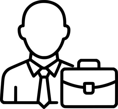 Businessman with Briefcase Icon Vector Illustration