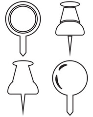 Set of location pin icons. Map marker pointer symbols, GPS location. Navigation map, location navigation icon, geo location point. Vector.