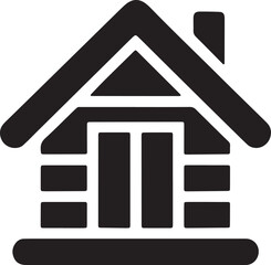 Snow House Silhouette Icon in Solid Style Representing Winter Cabin and Cold Weather Shelter