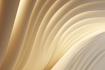 A fluid, abstract composition of layered, undulating curves, creating a soft, illuminated, golden texture