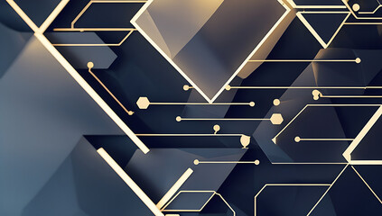 Modern technology background with gold circuit board design