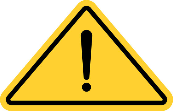Yellow warning triangle with exclamation mark