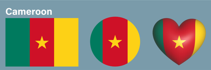 set Cameroon flag icon vector illustration sign 