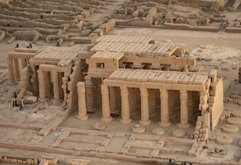 Exploration of ancient temple ruins in Egypt during sunset hours on site in Luxor