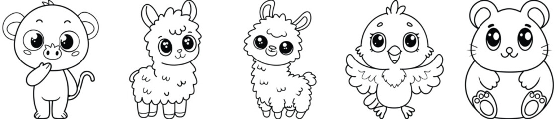 Adorable Animal Characters Set, Cute Wildlife Illustrations For Children Books And Nursery Designs