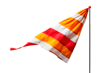 Waving striped flag isolated on white background