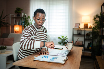 Woman realizing deadline crunch while working from home