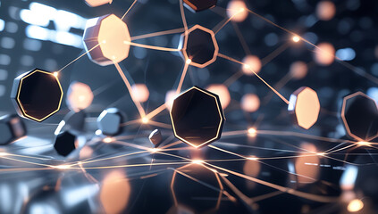 Network connections visualized in futuristic technology