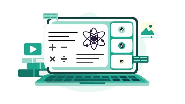Online learning animation math, science, and multimedia tools. Suitable for educational websites, online courses, elearning platforms.