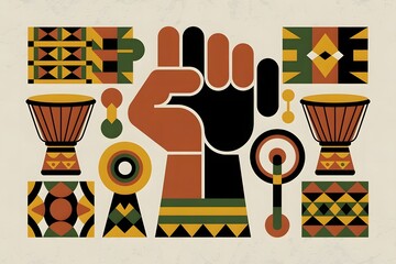 Black History Month Afrocentric Typography  Poster Design