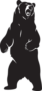 Standing Bear Black Silhouette Illustration

Wild Bear Upright Pose Vector Art

Grizzly Bear Standing Minimal Silhouette