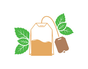 Simple icon of a mint tea bag.
