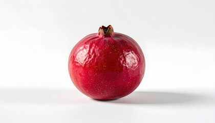 Vibrant Red Pomegranate Fruit Isolated on White Background, Studio Shot.