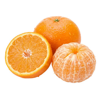 Fresh ripe orange shown whole, halved, and peeled, revealing vibrant citrus flesh, juicy texture, and natural freshness, ideal for healthy food, vitamin C, and citrus fruit concepts.