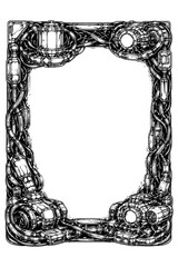 Cyberpunk mechanical frame with robots and machinery, Transparent Background