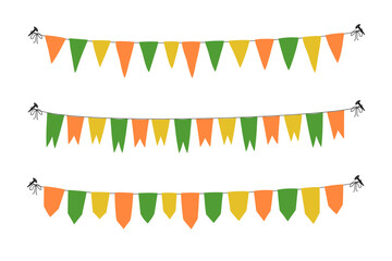 Vector bright cartoon image of holiday flags.