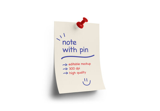 Note With Pin Mockup