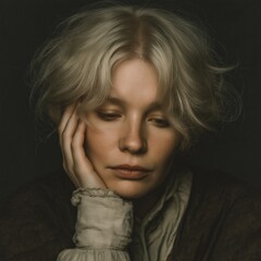 close-up picture of an old woman